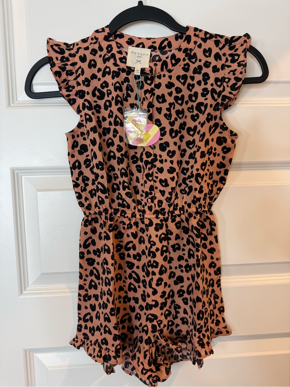 Hayden Pink Leopard Print Ruffle Romper